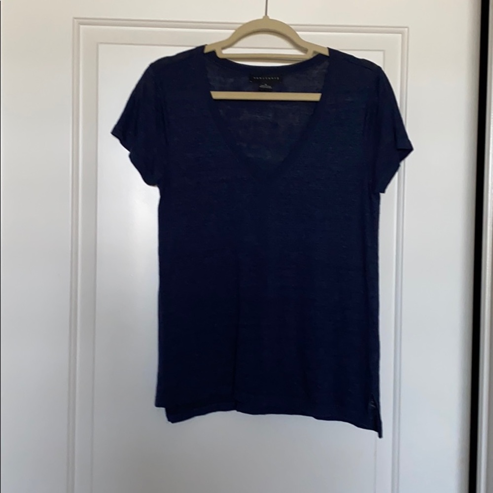 Navy V-neck top